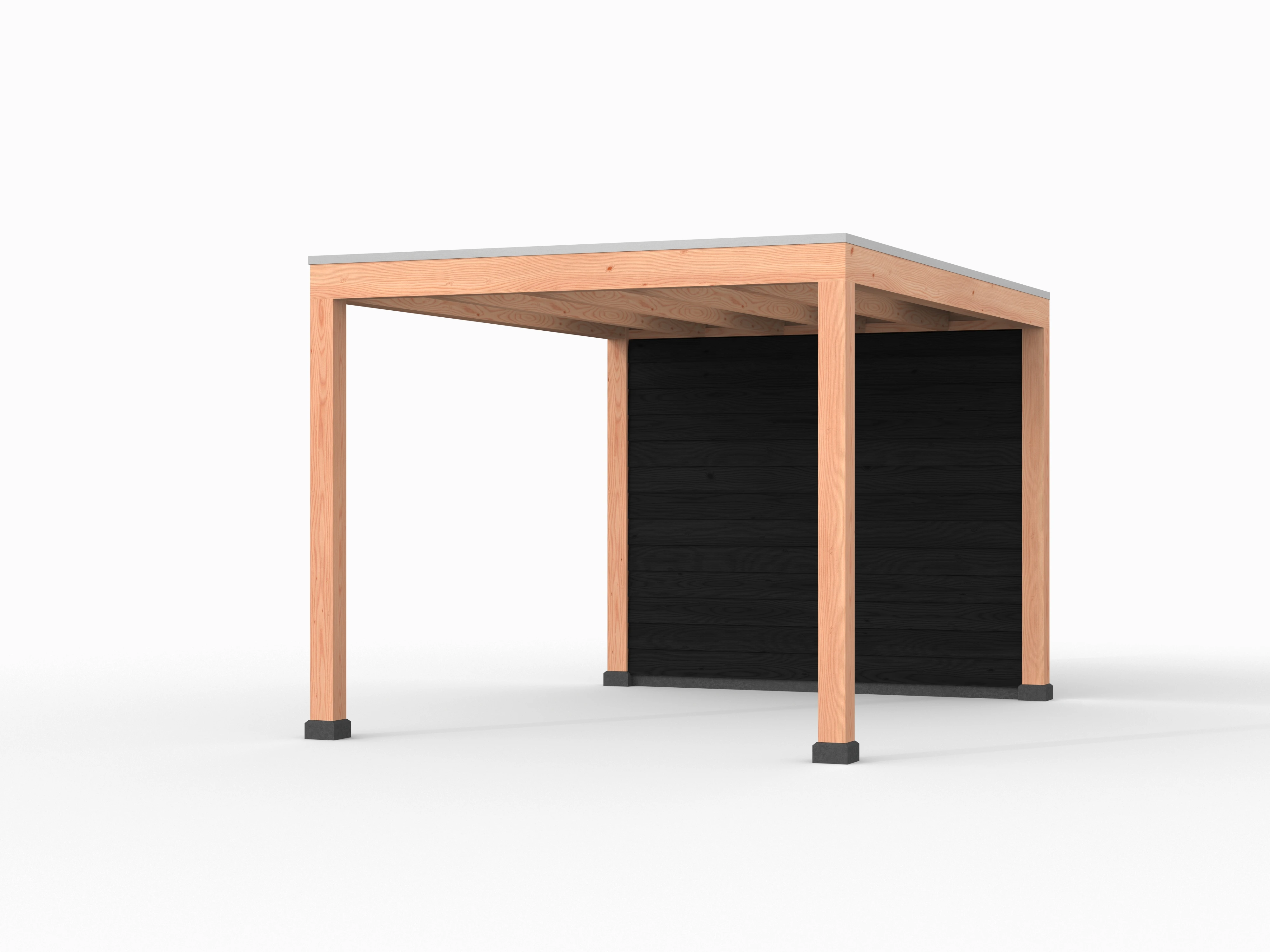Douglas overkapping, 300 x 400, met achterwand, Westwood Elegant zwart - Afbeelding 1